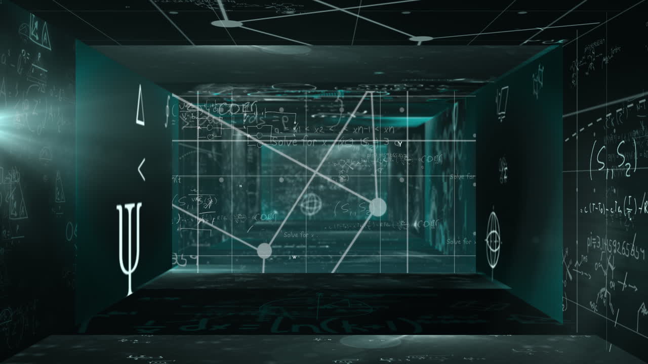 화면에 있는 통계 처리 및 과학 데이터의 애니메이션
