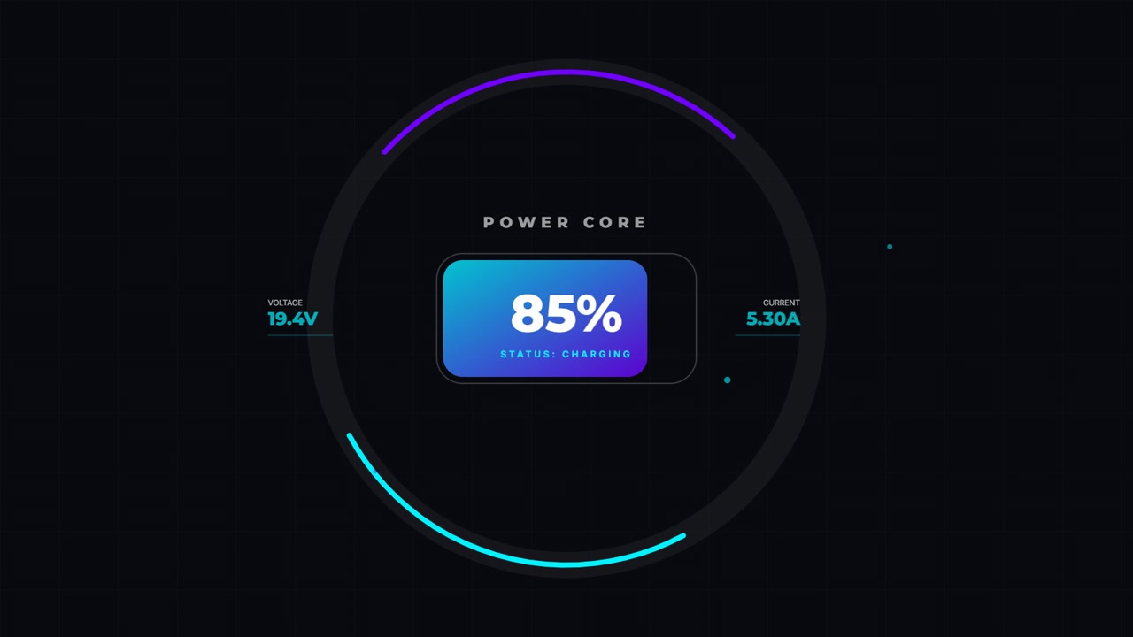Digital Power Core Charging Interface with Dynamic Voltage and Current Metrics