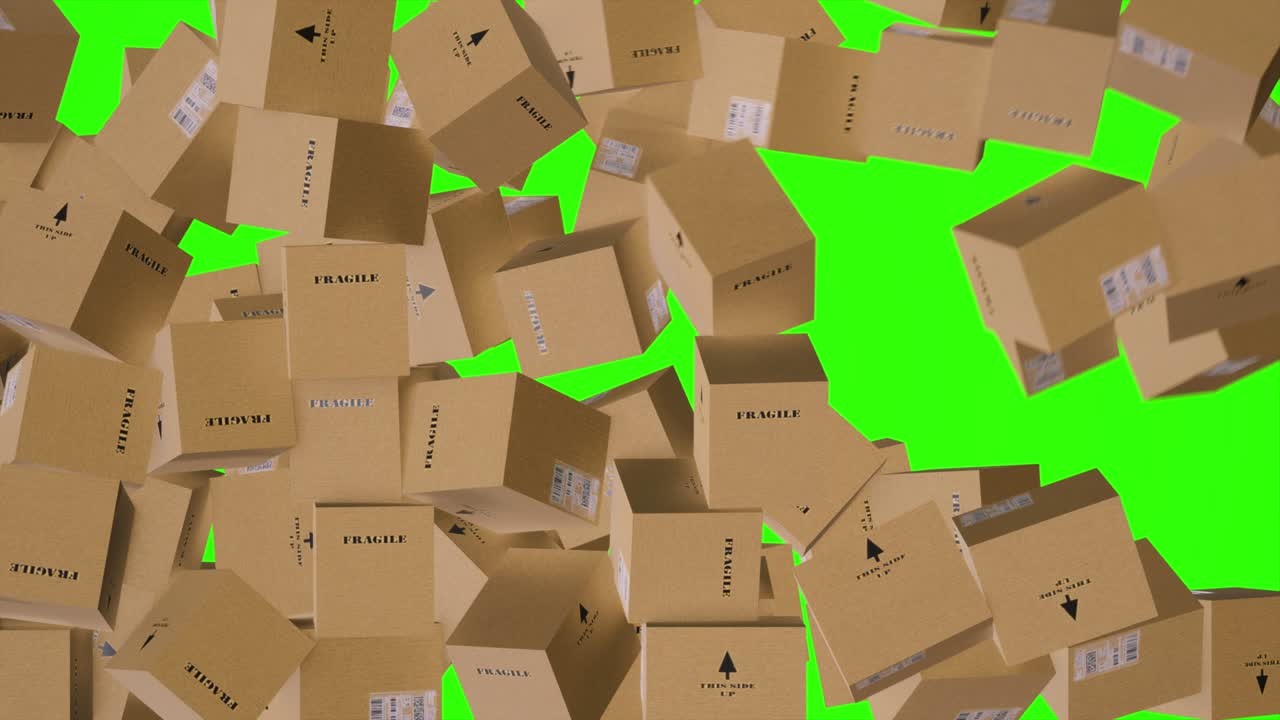 녹색 배경에 카 종이 컨테이너의 4k 비디오