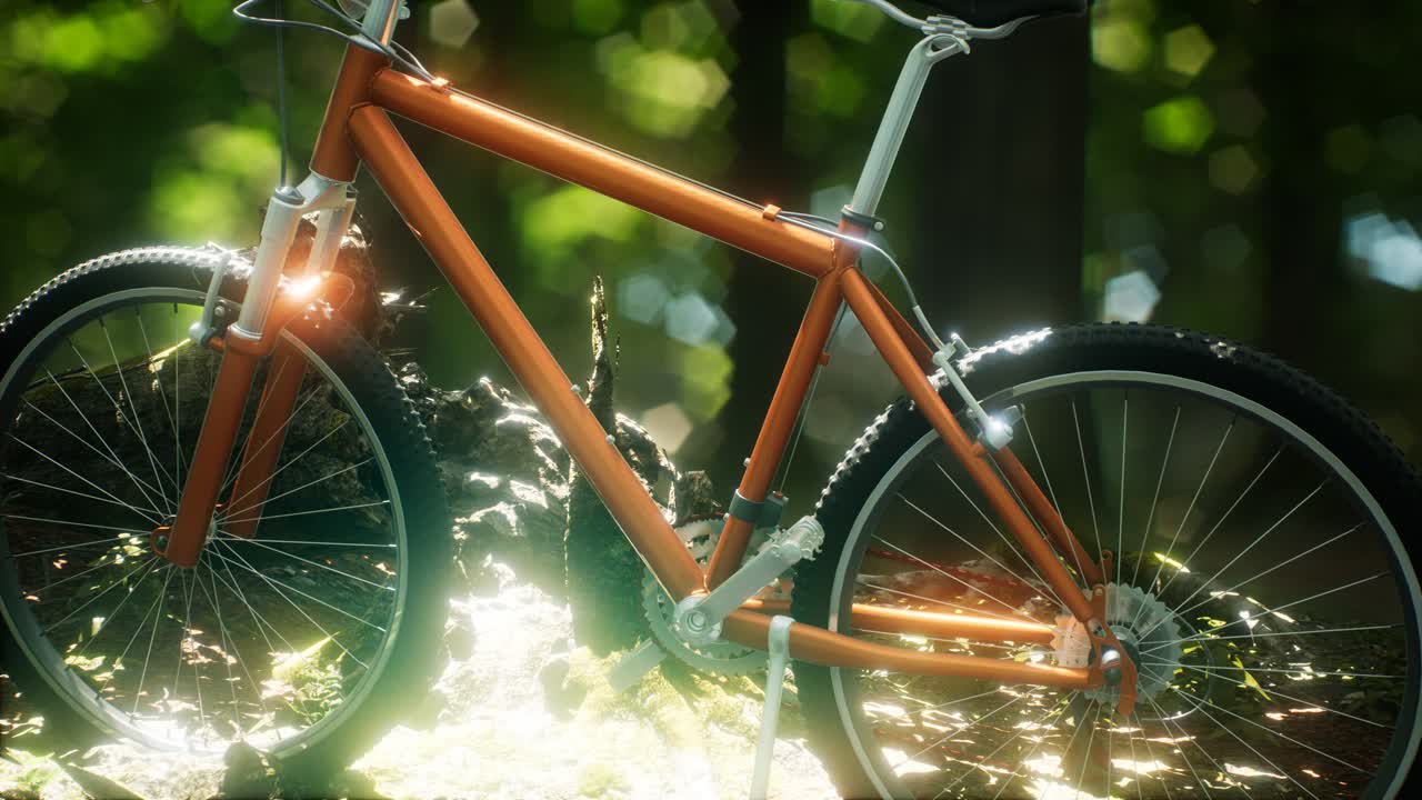 숲길 에 있는 산악 자전거