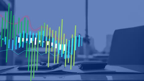 Animation-Der-Finanzdatenverarbeitung-Vor-Leerem-Büro