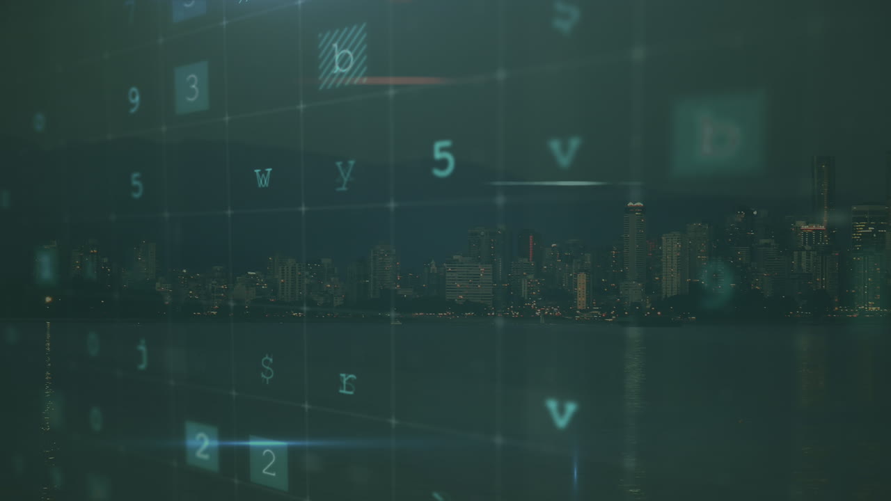 Animazione dell’elaborazione dati su sfondo scuro