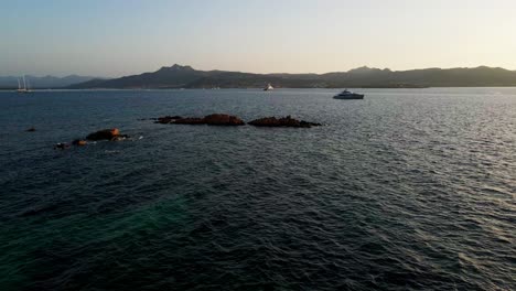 amazing sunset in phi beach, sardegnya, italy