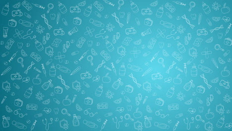 abstract modern medical blue wallpaper with icons. loop simple background.