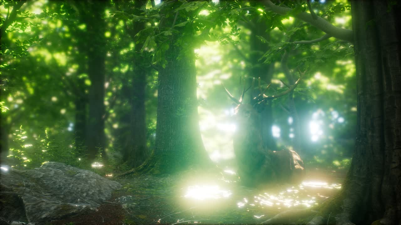 초록색 숲 에 있는 큰  ⁇ 은 사 ⁇