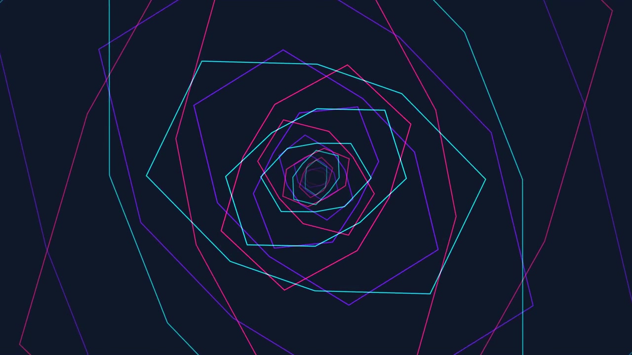 Abstrakt neongeometrisk tunnelanimation