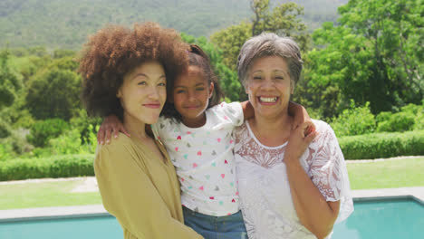 mixed race woman spending time with her mother and her daughter