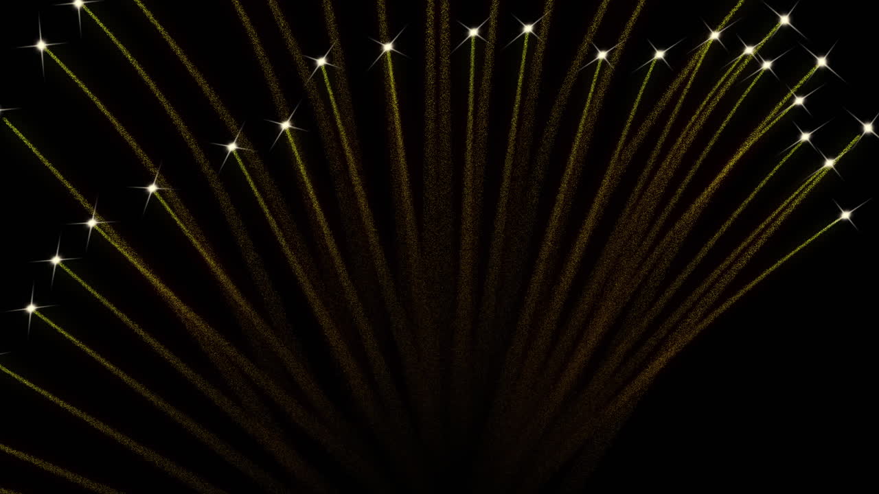 Animation of fireworks exploding over black background