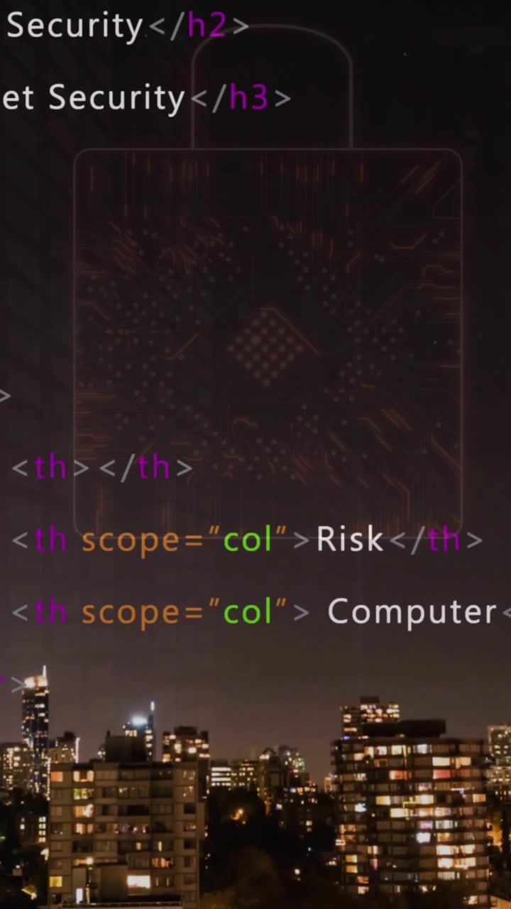 Animation of financial data processing over cityscape