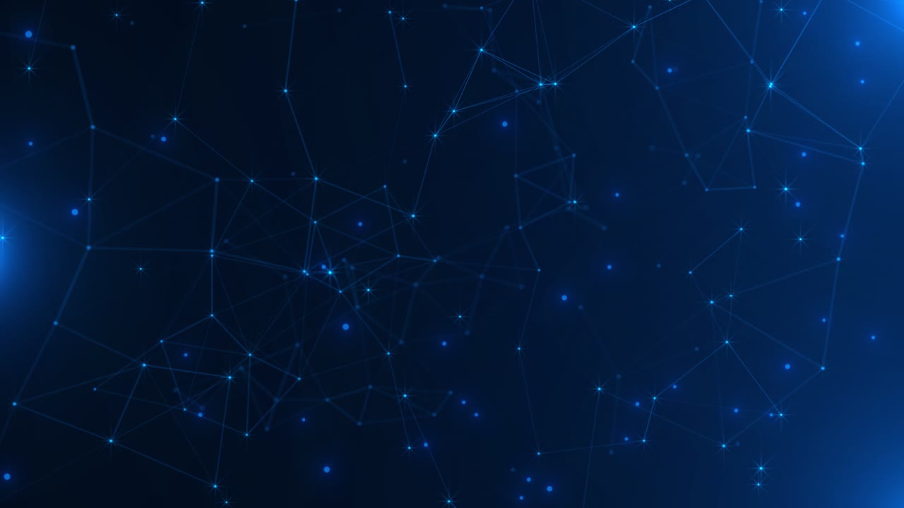 Sfondo tecnologico astratto futuristico 4K, forme a plesso in movimento, superficie di punti e linee