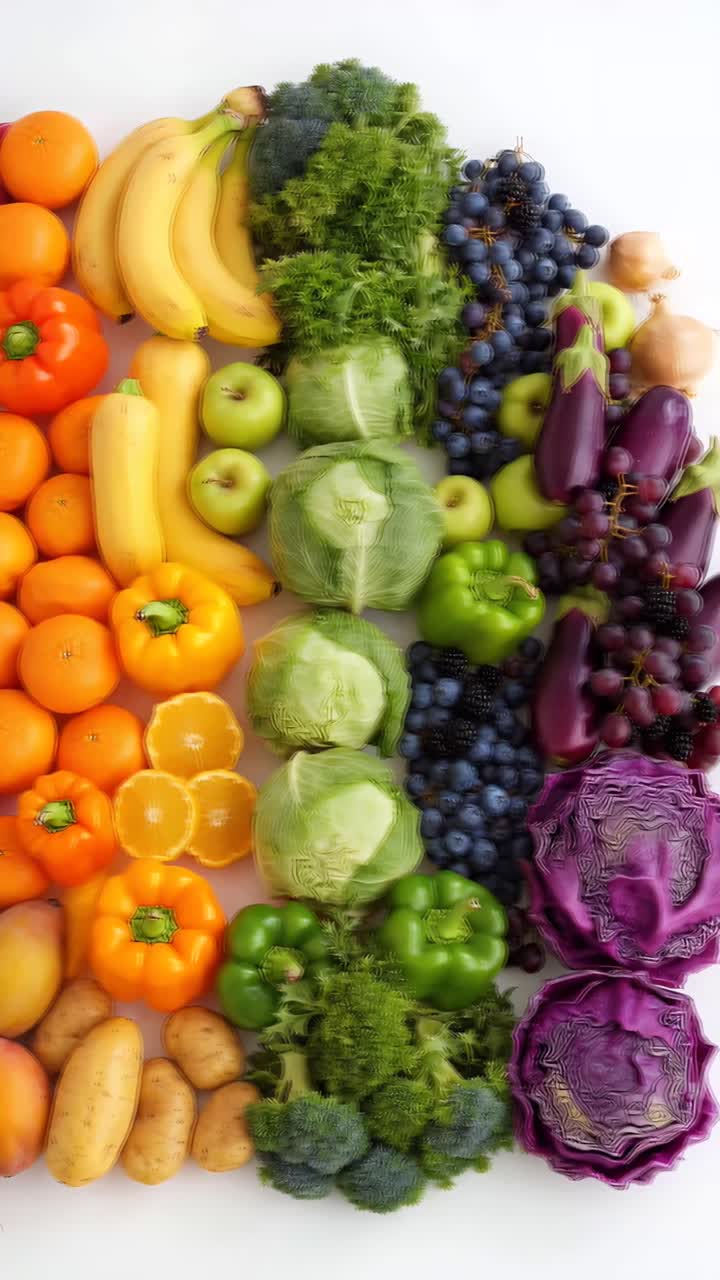 Frutta e verdura fresca biologica 4K.