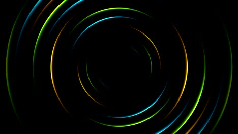 colorful neon glowing circles abstract video animation