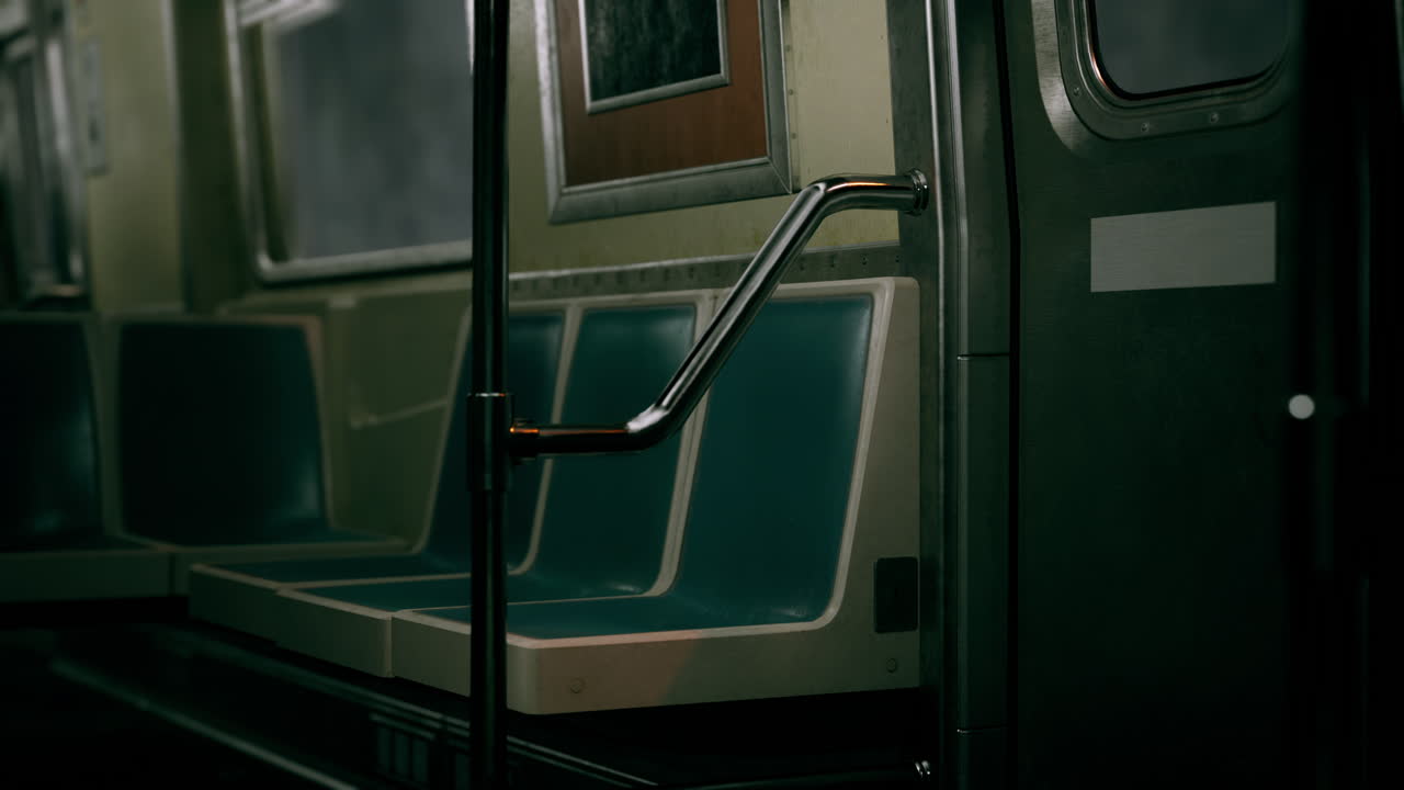 el interior de un viejo vagón de metro