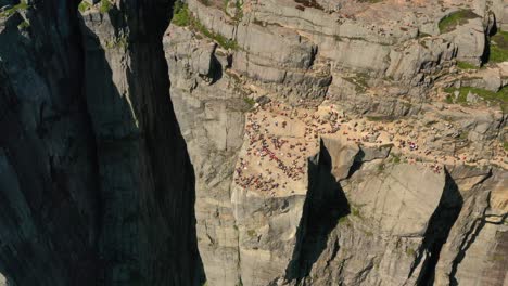 aerial footage pulpit rock preikestolen beautiful nature norway