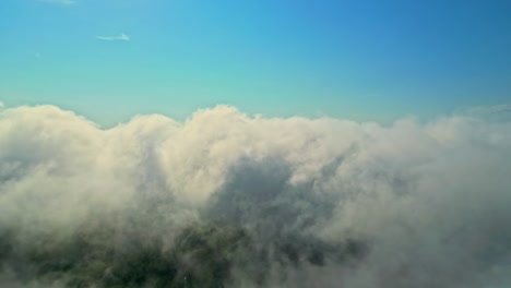 Cloud-cumulonimbus-stratocumulus-aerosol-dense-fog,-clear-blue-skyline