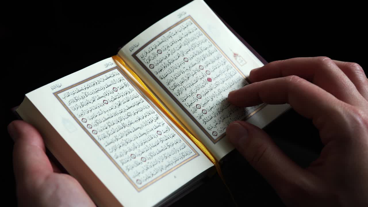 imágenes de una persona leyendo el noble corán en un entorno pacífico