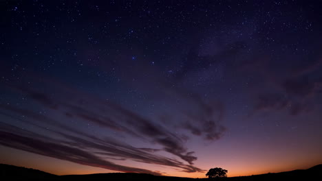 starry sunset landscape