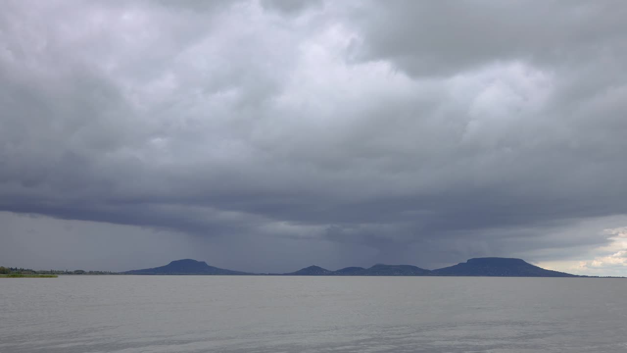 Impressive storm clouds over lake Balaton,Hungary, time lapse footage
