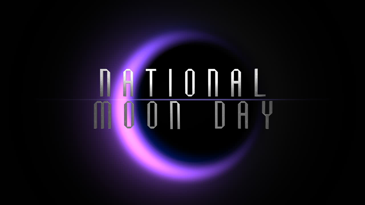 National Månedag med lilla lys fra sort planet i galakse