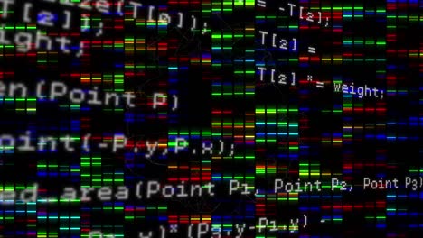 animazione dell'elaborazione dei dati scientifici su sfondo scuro