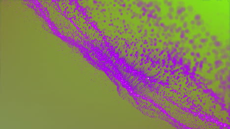 animación de una onda púrpura en movimiento sobre un fondo verde.