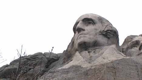 wormseye view of the granite face of george washington at mt rushmore