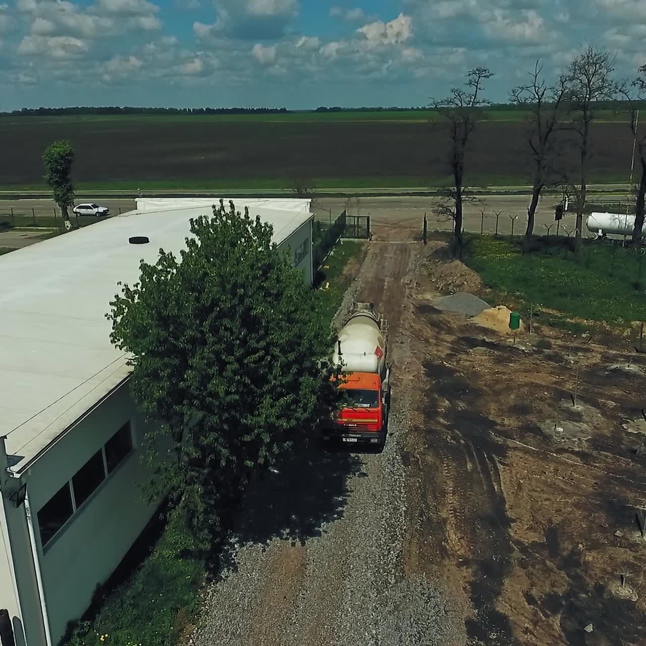 Concrete mixer on construction