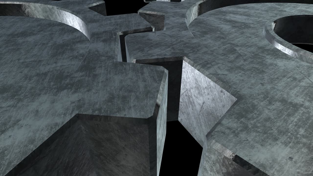 두 개의 은색 기어의 메커니즘, 검은색 배경, 클로즈업, 알파 채널