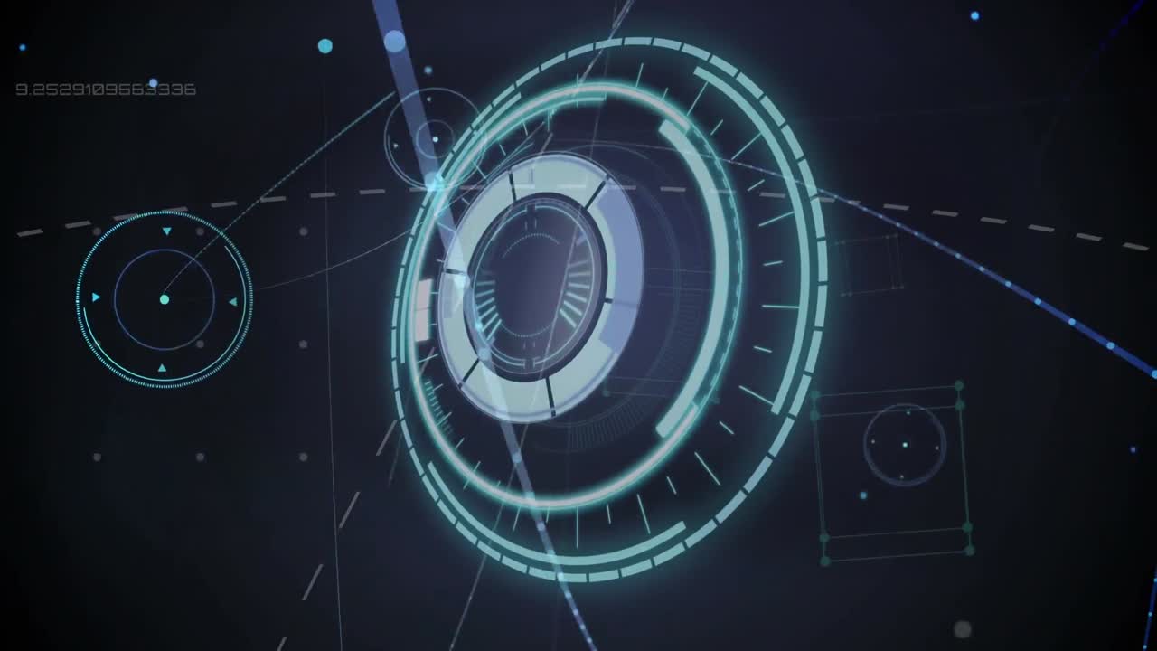 animación del escaneo del alcance y la red de conexiones