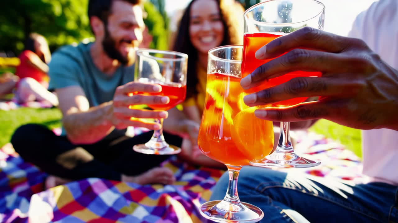 amigos disfrutando de un picnic en el parque