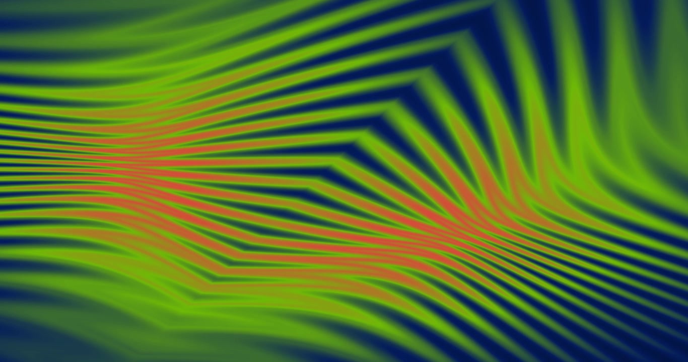 Sfondo astratto in movimento con linee ondulate verdi e arancioni