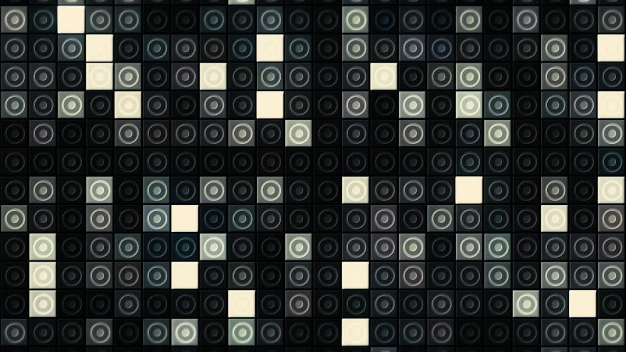 patrón geométrico abstracto con círculos y cuadrados