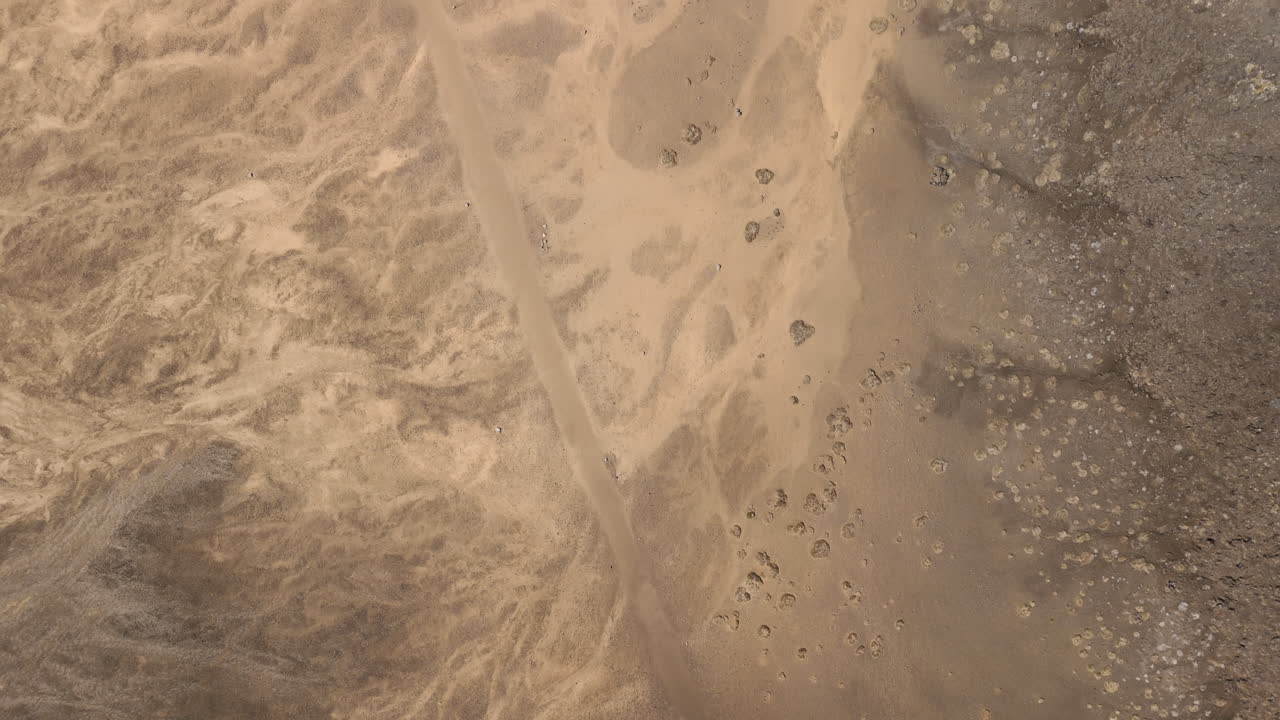 Aerial View of a Desert Landscape with a Trail