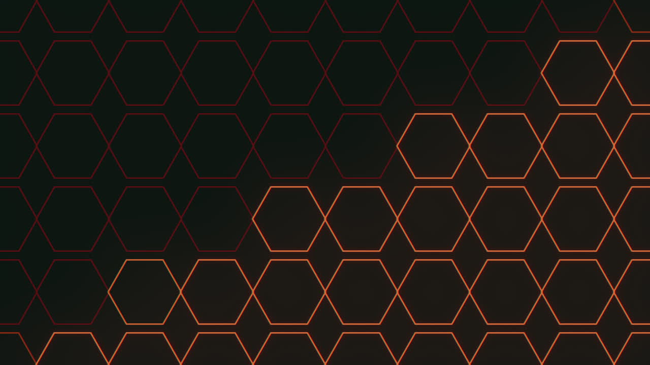 patrón de hexágonos de neón rojo sobre degradado negro