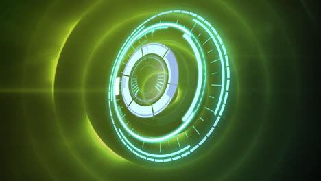 animación del escaneo del alcance sobre los círculos verdes