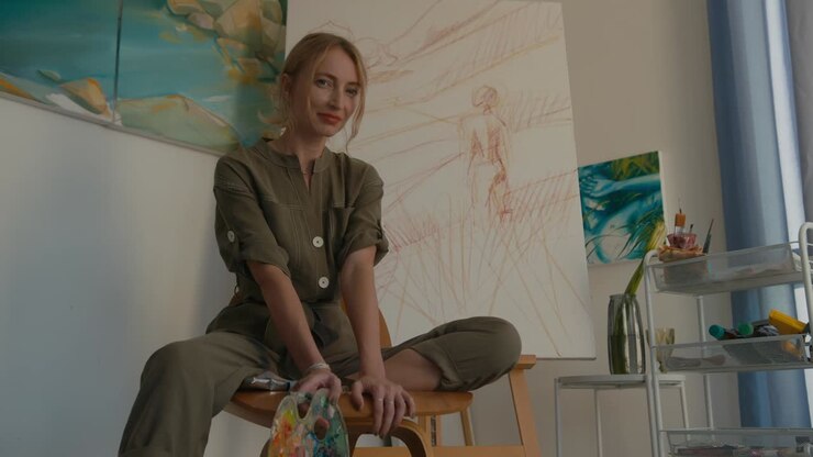 Woman Artist in her Studio