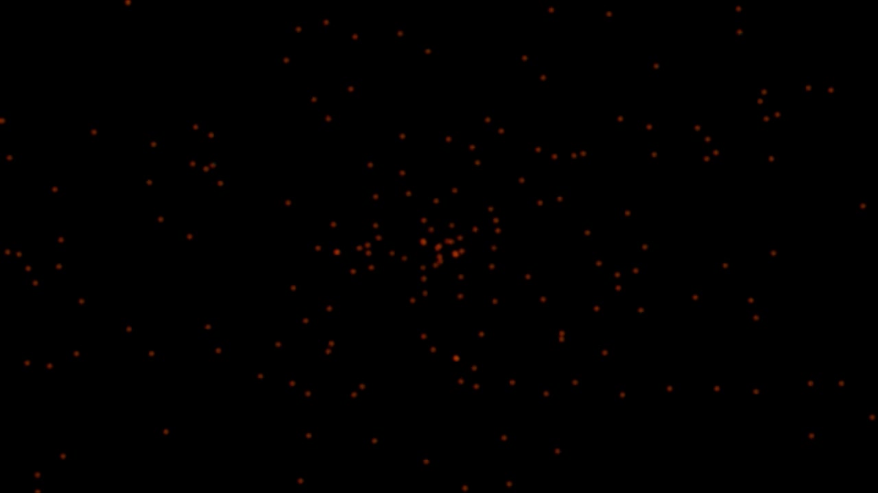 Floating Red Glowing Particles on Black Background