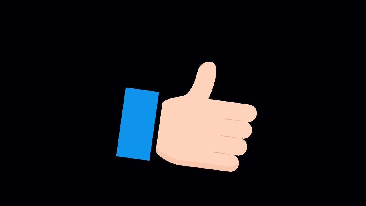 Animated Thumbs Up Gesture on Transparent Background
