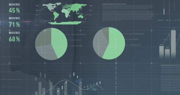 Digital Financial Data Dashboard with Charts and Graphs