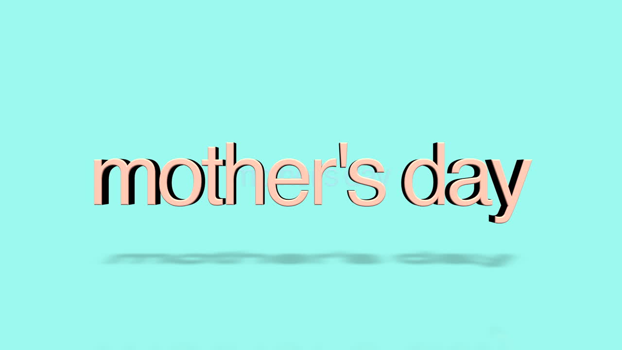 Celebrate Mothers Day with vibrant 3d text on a serene blue background