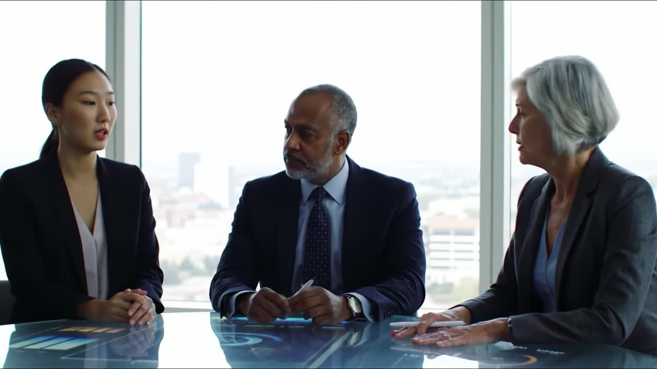Business Meeting in Modern Office