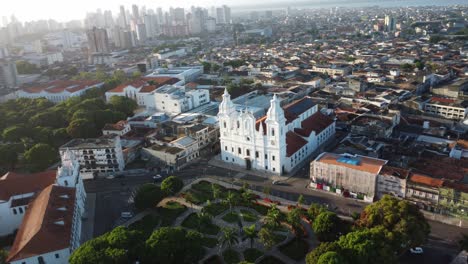 belem sunrise, city buildings, colonial church, amazon river, cop30 venue