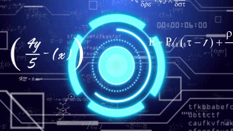 animation of digital data processing over scope on black background