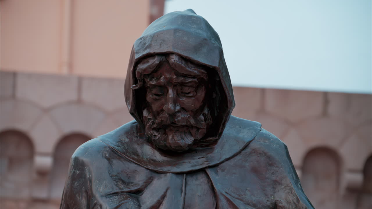 Monaco City, Monaco - October 4, 2024: Statue of Prince Francois Grimaldi with the Palace on the background