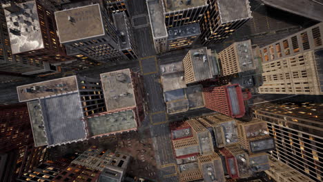 aerial view of a dense city at night