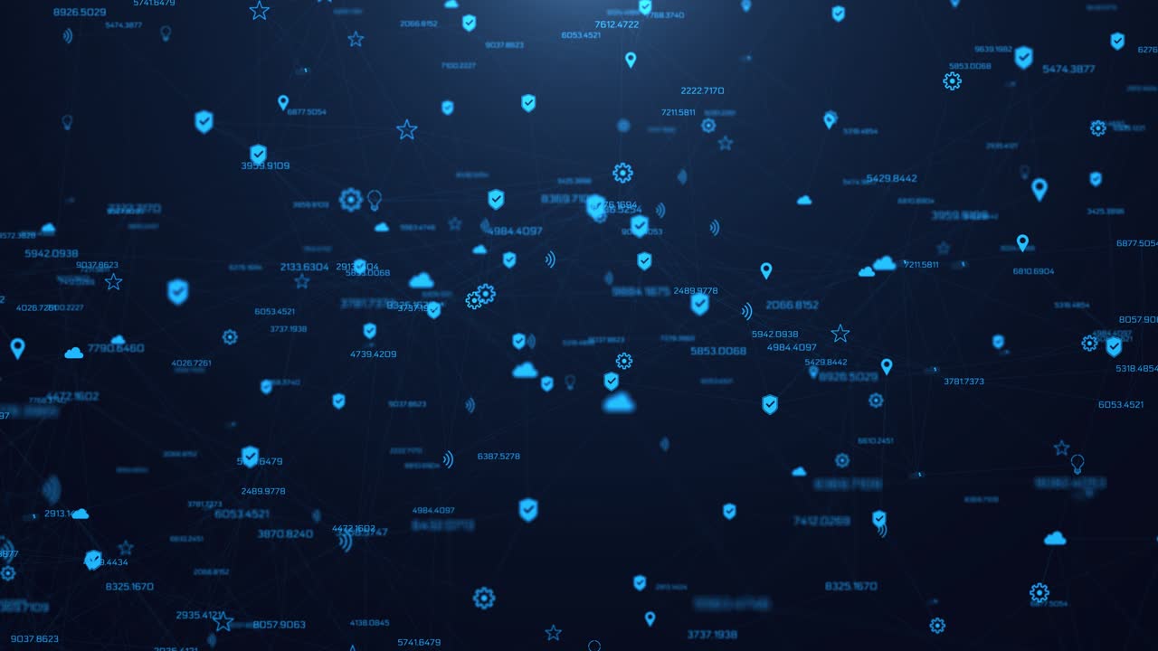 Volatility figures in the capital markets global network and data connections loop animation