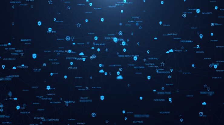 Volatility figures in the capital markets global network and data connections loop animation