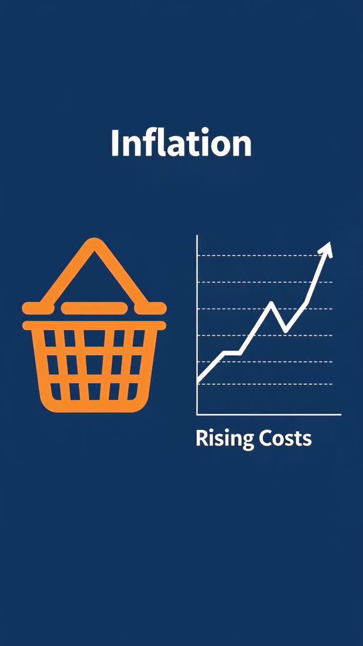 Icona di un carrello arancione con grafico. Semplice infografica che mostra costi in aumento con un grafico a linee ascendente accanto allo shopping