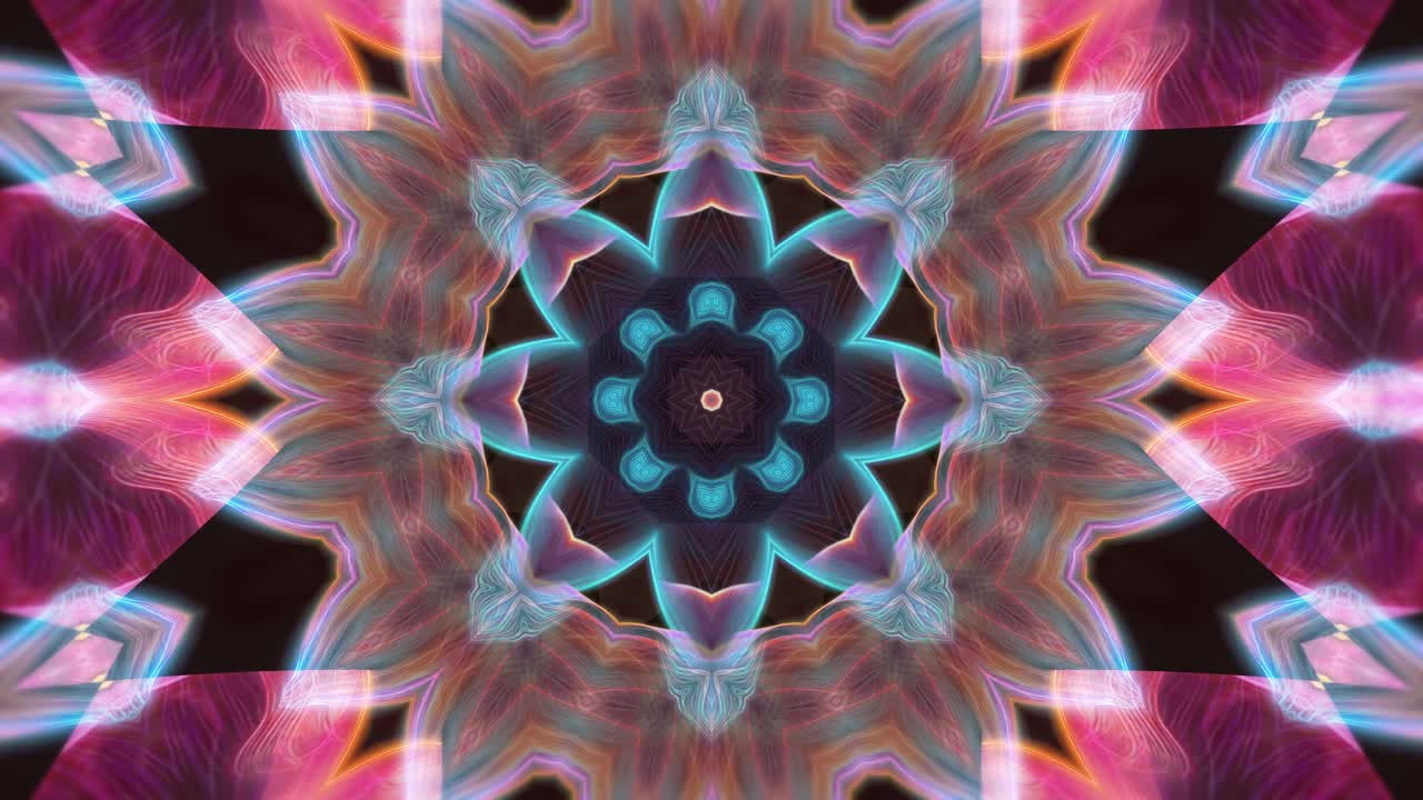 fiesta vj hermosa colorida flor infinita fondo abstracto ciclo caleidoscopio en resolución 4k