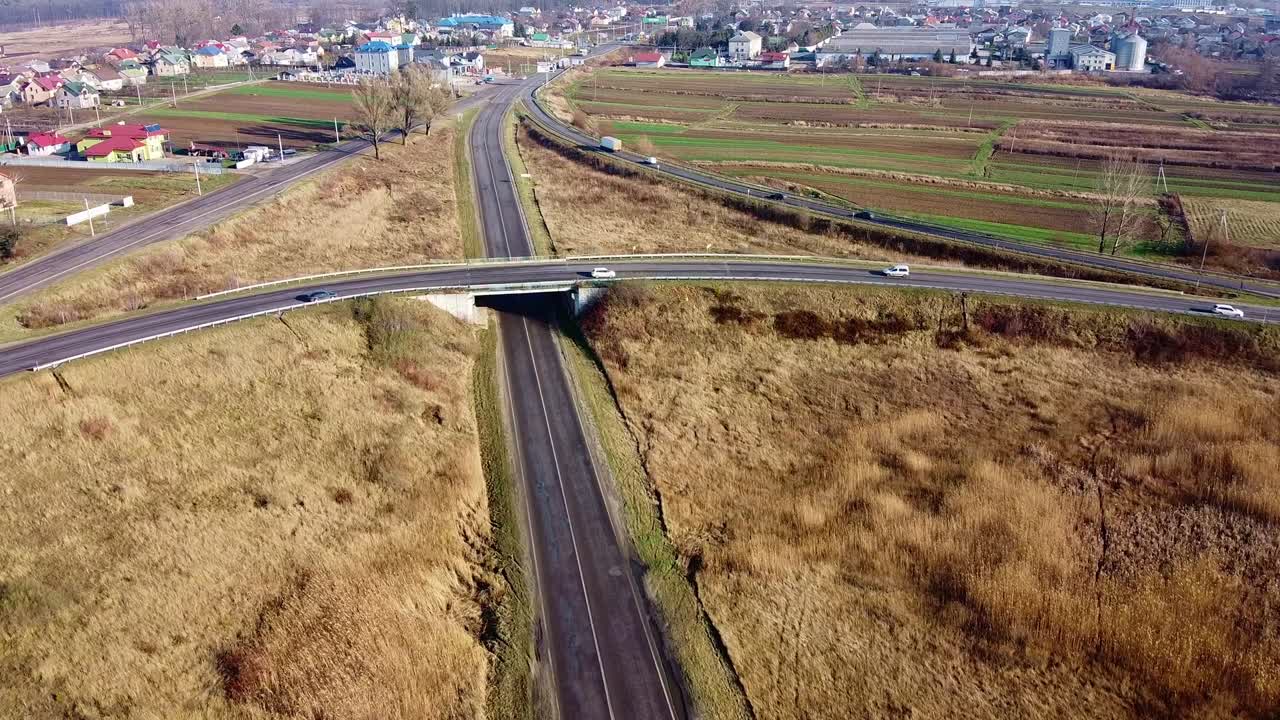 고리 도로 자동차 공중 시각